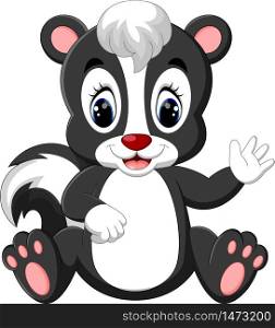 illustration of baby skunk cartoon