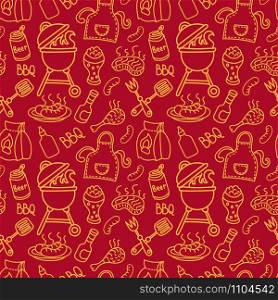 illustration of background seamless barbecue pattern for picnic. seamless barbecue pattern