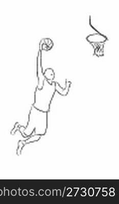 illustration of basket ball player on white background