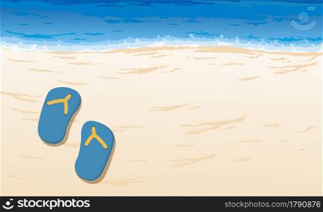 illustration of beautiful beach and tropical sea background vector