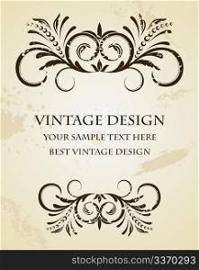 Illustration of beautiful vintage template. Vector