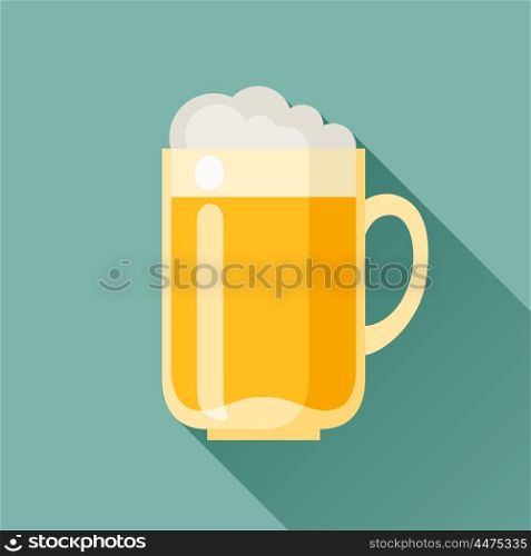 Illustration of beer mug in flat design style. Illustration of beer mug in flat design style.