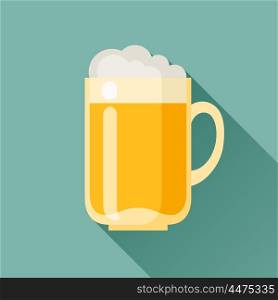 Illustration of beer mug in flat design style. Illustration of beer mug in flat design style.