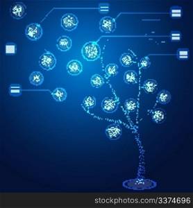 illustration of binary tree on abstract background