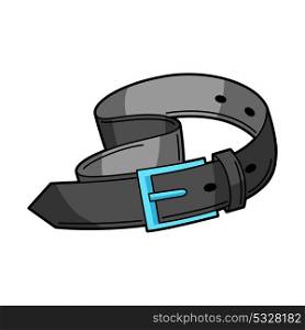 Illustration of black belt. Teenage creative image accessory. Youth subculture symbol in cartoon style.. Illustration of black belt. Teenage creative accessory. Youth subculture symbol in cartoon style.