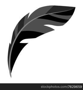 Illustration of black feather. Decor for parties, traditional holiday or festival.. Illustration of black feather.