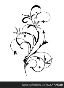 Illustration of black flower for design card - vector
