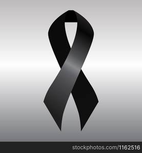 Illustration of black mourning ribbon for your design.. Black mourning ribbon