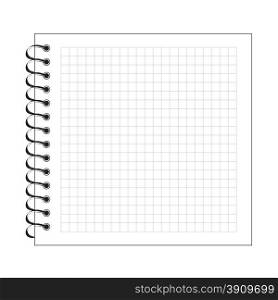 Illustration of blank spiral notepad paper isoalted on white background