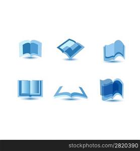 illustration of blue book icons