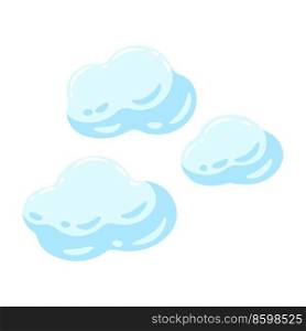 Illustration of blue clouds. Cartoon cute image of overcast sky.. Illustration of blue clouds. Cartoon image of overcast sky.