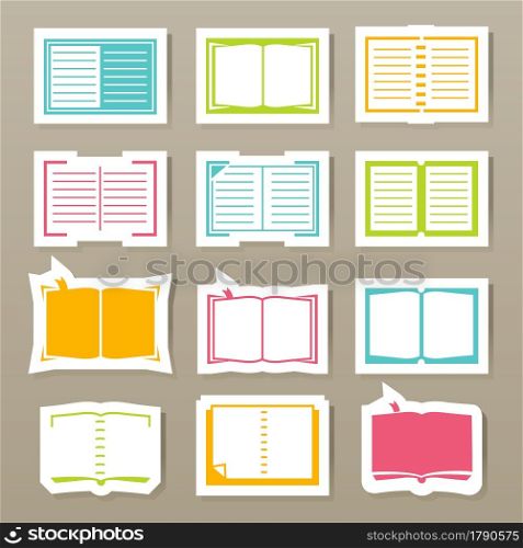 illustration of book icons set vector