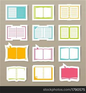 illustration of book icons set vector