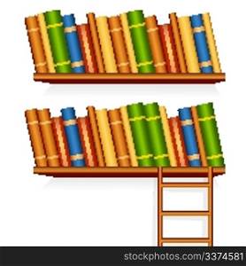 illustration of book library on white background