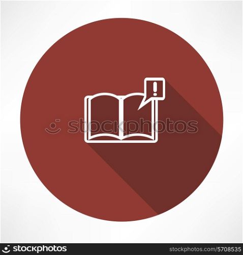 Illustration of books with symbol. Flat modern style vector illustration