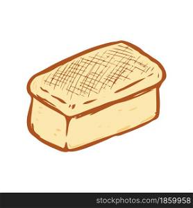Illustration of bread in engraving style. Design element for poster, card, banner, menu. Vector illustration