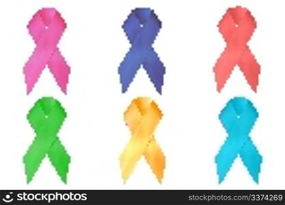 illustration of breast cancer awareness ribbon on white background