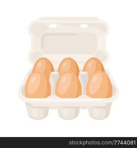 Illustration of brown chicken eggs in carton pack. Image for gastronomy, food and agricultural industries.. Illustration of brown chicken eggs in carton pack. Image for food and agricultural industries.