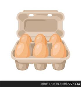 Illustration of brown chicken eggs in carton pack. Image for gastronomy, food and agricultural industries.. Illustration of brown chicken eggs in carton pack. Image for food and agricultural industries.