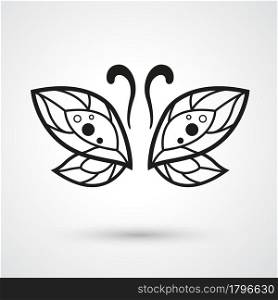 Illustration of butterfly icon vector