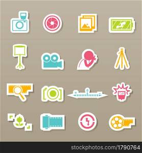 illustration of camera icons vector
