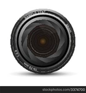 illustration of camera lens on white background