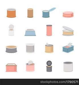 illustration of canned food icons vector