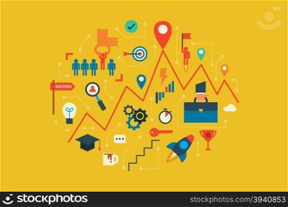 Illustration of career and opportunities design flat design concept with icons elements
