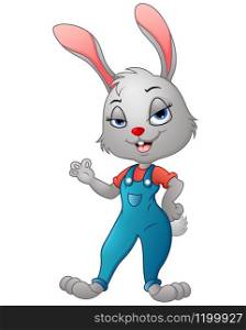 Illustration of Cartoon bunny presenting