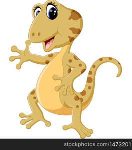 illustration of Cartoon cute lizard