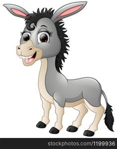 Illustration of Cartoon donkey smiling