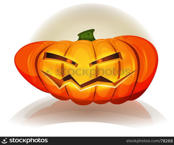 Illustration of cartoon funny jack o'Lantern halloween pumpkin characters for autumn october holidays. Halloween Pumpkin Character