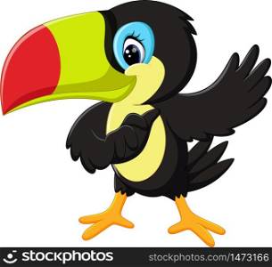 illustration of Cartoon happy bird toucan