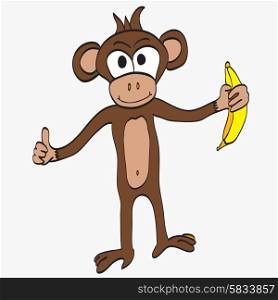 illustration of Cartoon Monkey