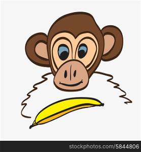 illustration of Cartoon Monkey