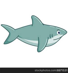 Illustration of Cartoon shark on white background