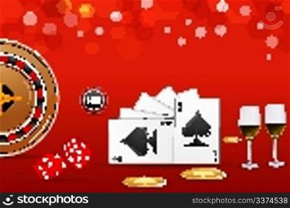 illustration of casino card on abstract background