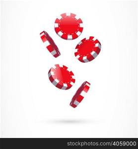 Illustration of casino chips. Gambling, playing, luck. Fortune concept. Can be used for topics like game, fortune, addiction