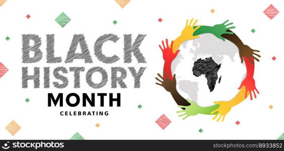 illustration of celebrating Black History Month with isolated background, humanity symbol and sign, applicable for poster, banner, advertising, society group, web banner, social media sign, agency