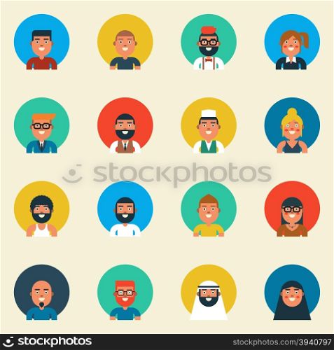 Illustration of character design diversity people, flat design