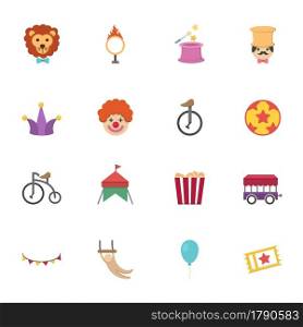 illustration of Circus Icons vector eps10