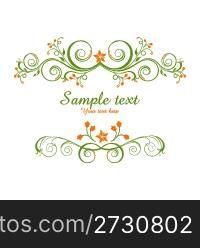 illustration of classical vector background with flower on white background..