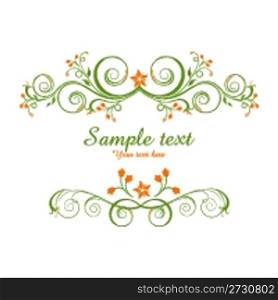 illustration of classical vector background with flower on white background..