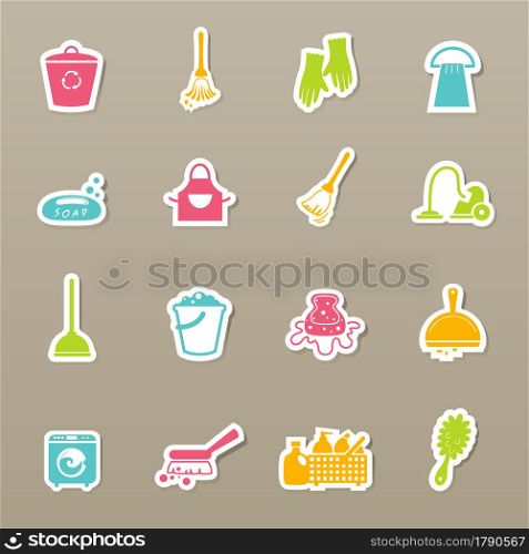 illustration of cleaning icons