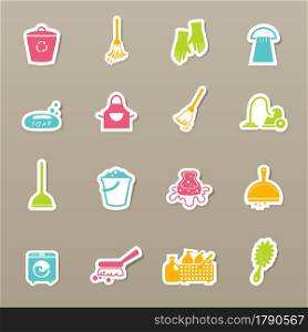 illustration of cleaning icons