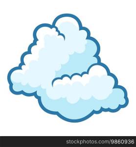 Illustration of cloud. Cartoon cute image of overcast sky.. Illustration of cloud. Cartoon cute image of sky.