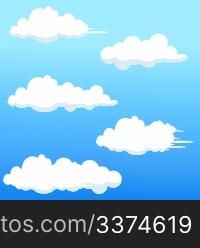 illustration of cloud shapes on abstract background