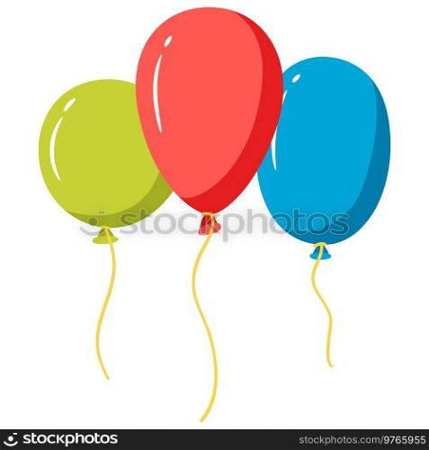 Illustration of color balloons. Decoration for celebration and holiday.. Illustration of color balloons. Decoration for celebration.