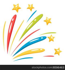 Illustration of color firework. Decoration for celebration and holiday.. Illustration of color firework. Decoration for celebration.