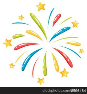 Illustration of color firework. Decoration for celebration and holiday.. Illustration of color firework. Decoration for celebration.